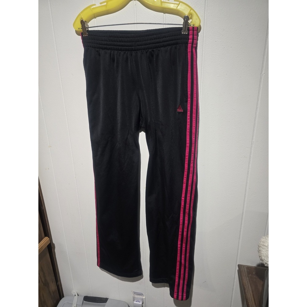 VTG Baggy Y2K Adidas Wide Leg Hip Hop Streetwear Jogger Track Pants Womens  L
